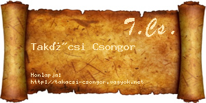 Takácsi Csongor névjegykártya